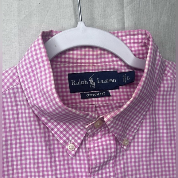 Ralph Lauren Pink Gingham Button Down Shirt - Picture 3 of 7